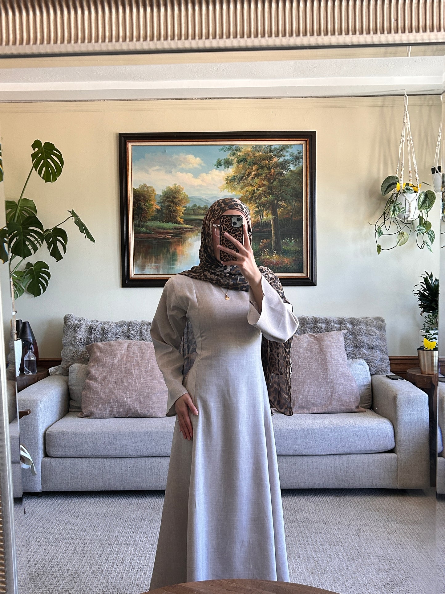 linen dress, modest clothing abaya, brown abaya for sale