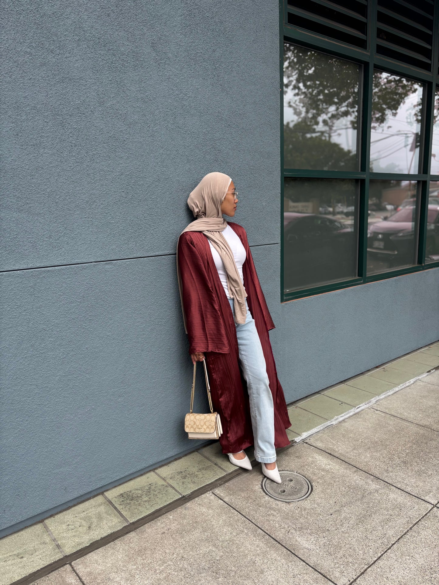 Renaissance Red Crinkle Abaya
