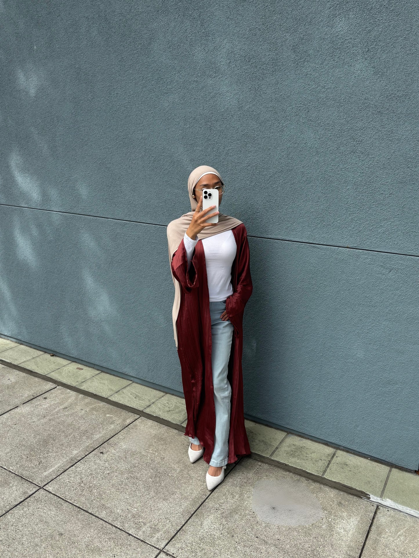 Renaissance Red Crinkle Abaya